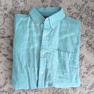Men's Aqua Button-Down Shirt